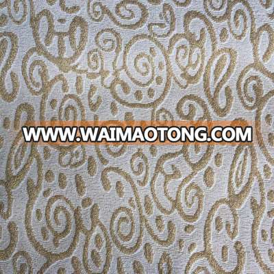 China manufacturer polyester metallic yarn jacquard elastic fabric for garments